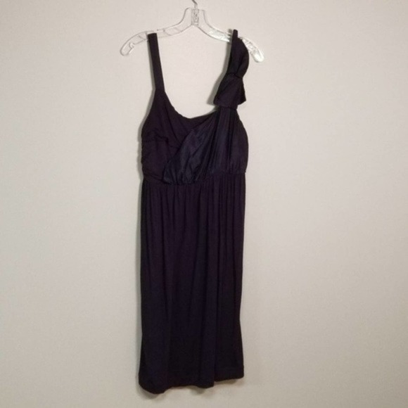 Anthropologie Deletta Boughton Blue Drape Bust Mini Drop Waist Dress Size Medium - Picture 3 of 8